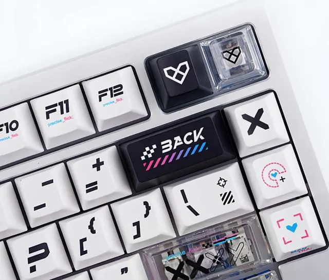 Alt view image 5 of 5 - Black on White PBT Keycaps Set Bow Keycaps Cherry Profile Dye-Sub Keycap Set for Mechanical Keyboard Key Cap (Black on White 150 Keys)