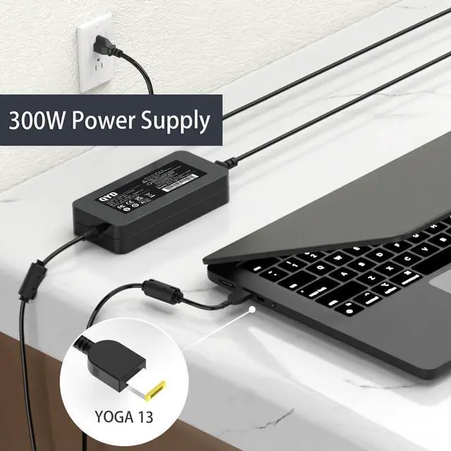Alt view image 5 of 5 - QYD 300W 20V 15A AC Power Adapter Laptop Charger Compatible with Lenovo Legion 5 Pro 16ACH6H 5-15ITH6H 5-17ITH6H 5-17ACH6H Legion 7 16ITHG6 7-16ACHG6 Gaming Laptop Slim Tip Power Supply Cord