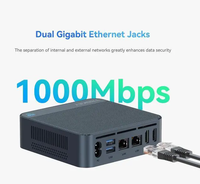 Alt view image 3 of 5 - TRIGKEY Key-N150 Mini PC, Intel Twin Lake N150(4C/4T, up to 3.60GHz) Mini Computer, 16G DDR4 500G M.2 PCIeX4 SSD Business Mini PC Built-in Power Supply/Dual HDMI/1000M LAN*2/WiFi 5/BT 5.0/USB 3.2 * 3