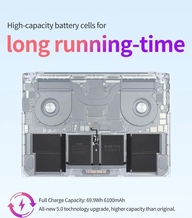 Alt view image 5 of 5 - ASMARK Battery Replacement for MacBook Pro A2442(2021) 14-inch A2519 Battery