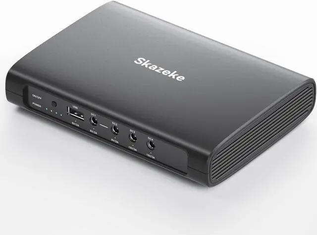 Main image of Skazeke Rechargeable Mini UPS 5/9/12V 27000mAh DC Output Lithium ion Battery Pack for LED Strip, Portable Li-ion Power Bank with Charger, 5V USB Output for Router, Modem, Smartphone and More