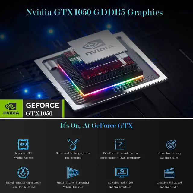 Alt view image 3 of 5 - Mini PC Core i7-8750H (up to 4.1GHz) + GTX 1050 3GB Dual Graphics Mini Computers 16GB DDR4 512GB NVMe PCIe 3.0 SSD, RGB Lights Mini Desktop Computer 4K Dual HDMI+Type-C, WiFi 6 BT5.2, Windows 11 Pro