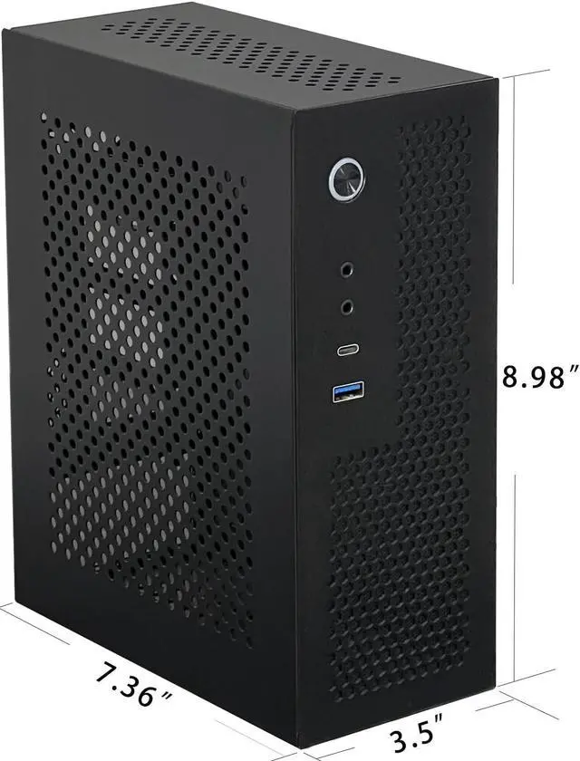 Alt view image 3 of 5 - Goodisory A09 Black Typec(10g)+USB3.0 Black Mini-ITX 0.8mm SPCC Desktop Computer Case Fit in Flex PSU