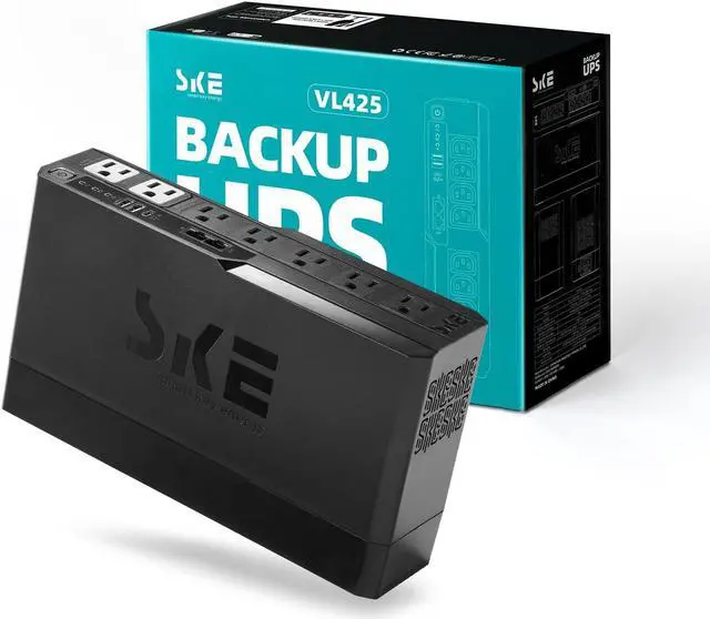 Main image of SKE Compact Size 425VA/240W UPS Battery Backup & Surge Protector for Computer UPS Uninterruptible Power Supply UPS Phoenix VL425