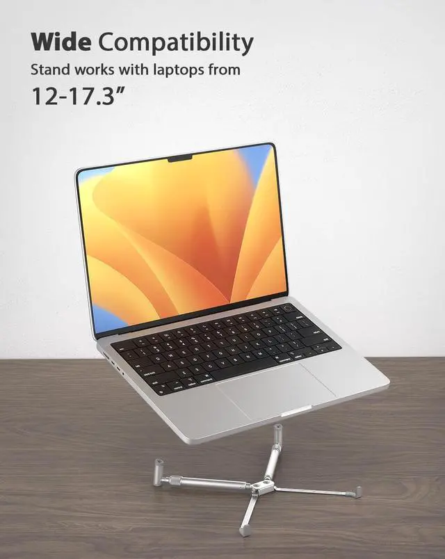 Alt view image 3 of 5 - Steklo Laptop Riser - Premium Cooling Stand, Portable Laptop Stand for 12-17.3" Compatible with All Laptops MacBook Pro Air, Ideal Travel Ergonomic Compact Aluminum Adjustable, Foldable Laptop Stand