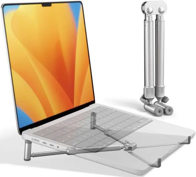 Main image of Steklo Laptop Riser - Premium Cooling Stand, Portable Laptop Stand for 12-17.3" Compatible with All Laptops MacBook Pro Air, Ideal Travel Ergonomic Compact Aluminum Adjustable, Foldable Laptop Stand