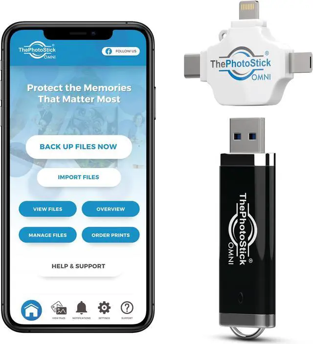 Alt view image 2 of 5 - ThePhotoStick® Omni 128GB Flash Drive & Memory Stick  Photo & Video Backup USB for iPhone, Android, Mac & PC  Multiport Connection for Easy File Storage & Transfer