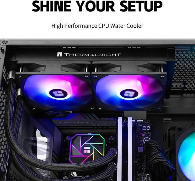 Alt view image 5 of 5 - Thermalrlght Aqua Elite 240 V3 Liquid CPU Cooler, AIO Pump Head Speed up to 3300RPM, TL-C12B-S V2×2 PWM Fans,for AMD/AM4/AM5, Intel LGA1150/1151/1200/2011/1700, Computer CPU Aio Cooler