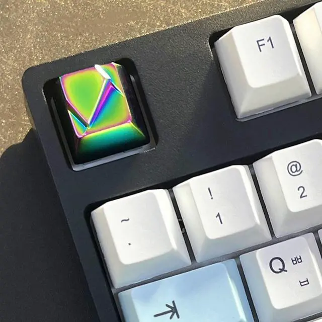 Alt view image 3 of 5 - MECHKYP Metal Artisan Keycaps,CNC Zinc Alloy Custom Keycap,Mechanical Keycap,Unique Polygon Style,Gift Collection (Multicolor)