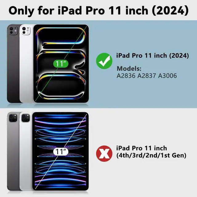 Alt view image 2 of 5 - TQQ for iPad Pro 11-inch (M4) 2024 Case with Keyboard, Keyboard Case for iPad Pro 11-inch (M4), Detachable - Pencil Holder - Flip Stand Cover - Case for iPad Pro 11-inch (M4) (Black)
