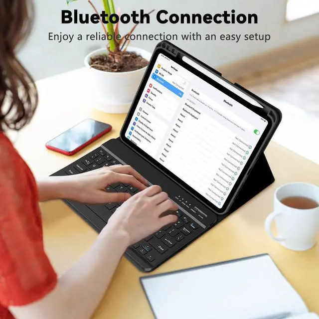 Alt view image 5 of 5 - TQQ for iPad Pro 11-inch (M4) 2024 Case with Keyboard, Keyboard Case for iPad Pro 11-inch (M4), Detachable - Pencil Holder - Flip Stand Cover - Case for iPad Pro 11-inch (M4) (Black)