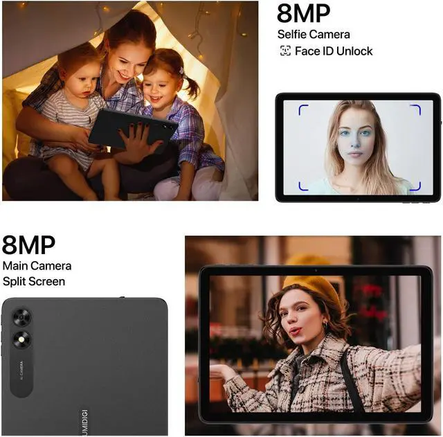 Alt view image 4 of 5 - UMIDIGI G3 Tab Android 13 Tablet 2025 with Sim Card Slot, 3GB+32GB 256GB Expand, 2.4/5GHz WiFi, 10.1 inch Tablet with 4* A53-Cortex of 2.0 GHz, 6000mAh, BT, 1280 * 800 Touch Screen, Al Face Unlock