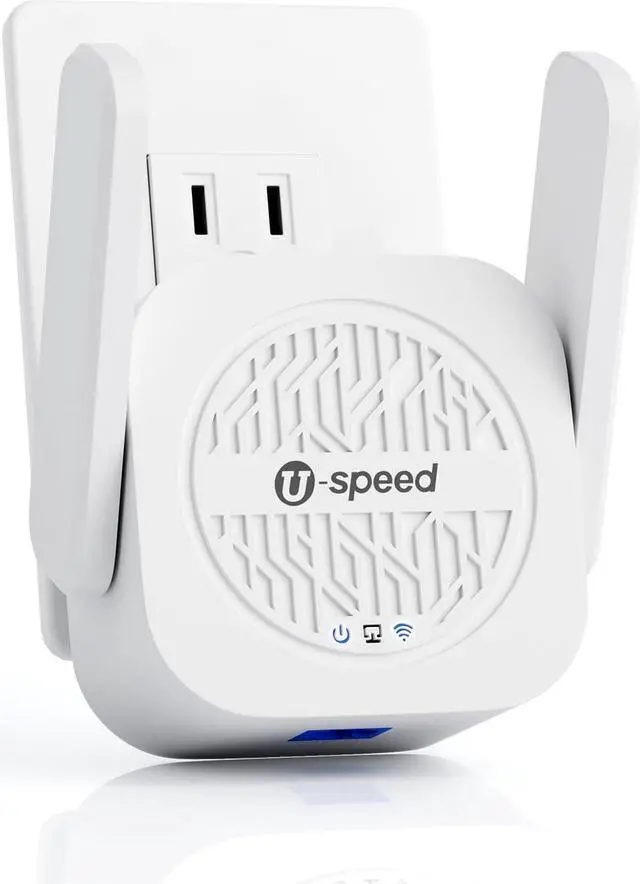 Main image of U-SPEED AC1200 WiFi Extender Booster Signal Repeater, 4 FEMs Independent Signal Amplifier Coverage Up to 3500 sq.ft. and 50 Devices, Dual-Band 1200Mbps Signal Extension with WAN/LAN RJ45 Ethernet Port