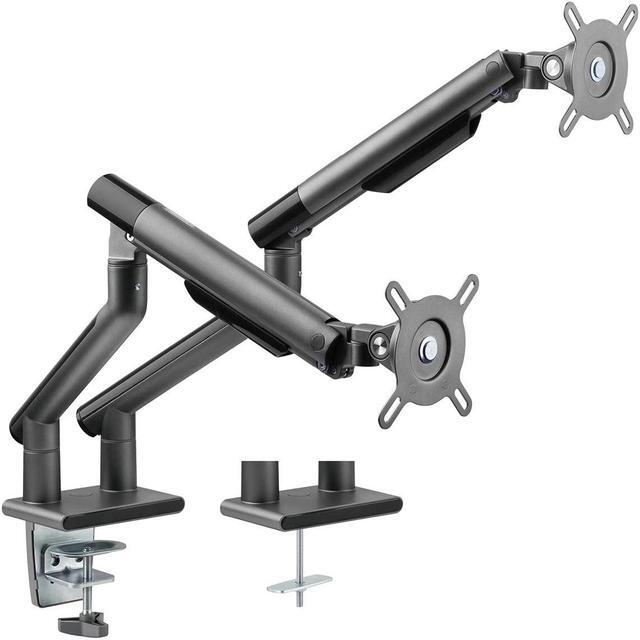 Main image of Dual Balanced Monitor Arms | Effortless Adjustment | Internal Spring Mechanism | Outstanding Flexibility | 180 Degree Rotation | Two Monitors | Fit Screen Size 17" - 32" | Computer Display Arm | Black