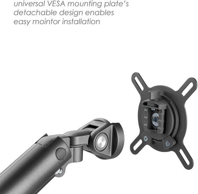 Alt view image 5 of 5 - Dual Balanced Monitor Arms | Effortless Adjustment | Internal Spring Mechanism | Outstanding Flexibility | 180 Degree Rotation | Two Monitors | Fit Screen Size 17" - 32" | Computer Display Arm | Black