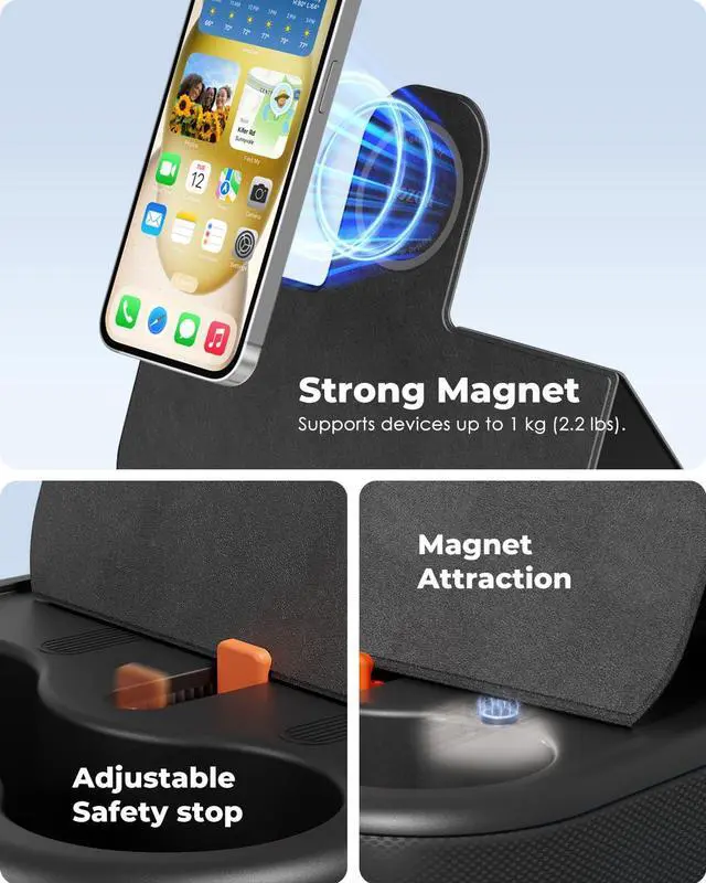 Alt view image 5 of 5 - Viozon Tablet Stand Pillow, Compatible with 4-13" Phone/Tablet, iPad, iPhone, Samsung,Kindle,Google, Magnetic Phone Stand for Desk, Kindle Pillow Stand for Bed with Cozy Fabric,and Two Cup Size Bowl.B