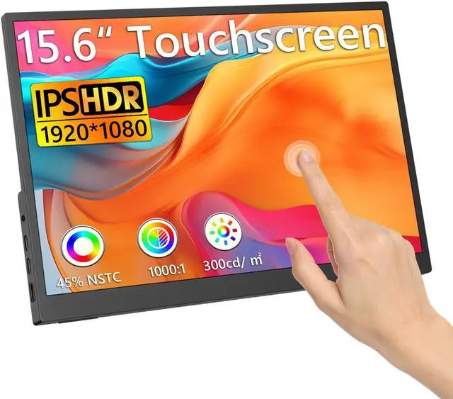 Main image of Viyivwine Portable Monitor Touchscreen, 15.6''Laptop Screen Extender, FHD IPS Touch Screen, Travel Monitor with Kickstand & Speaker, HDMI USB C External Monitors for Laptop Phone Computer Xbox Switch