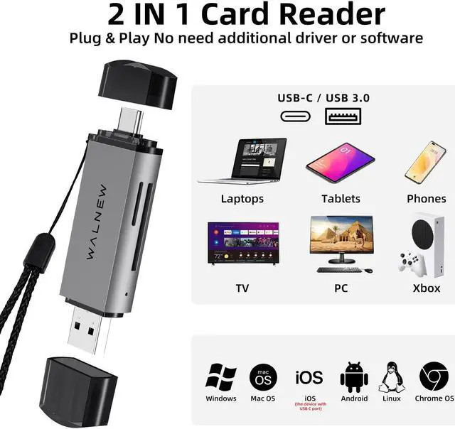 Alt view image 2 of 5 - USB C 2.5Gbps Ethernet Adapter & 2 in 1 Memory Card Reader