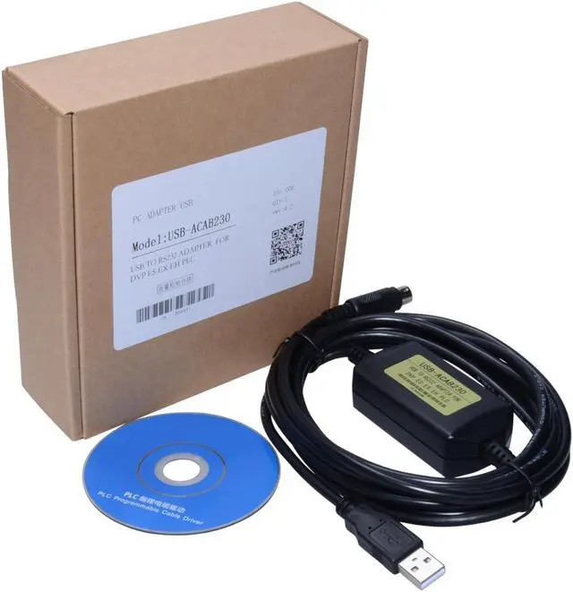 Main image of Washinglee USB-ACAB230 USB Programming Cable for Delta PLC DVP EX ES EH EN Series, for USB-ACAB230 Replacement, 6 FT