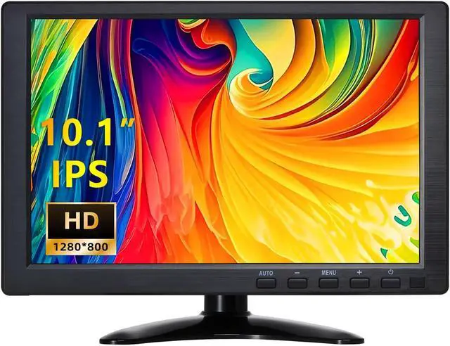Main image of CCTV Monitor, 10.1 Inch Small Monitor 1280 * 800 IPS Portable Display with Stand Built-in Speakers Housing Screen Remote Control DMI/VGA/BNC/USB Input for Security Camera Xbox PC