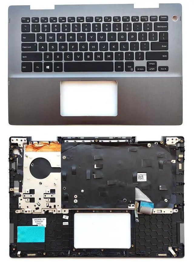 Alt view image 3 of 5 - wzqrps Replacement Laptop Upper Case Palmrest Backlit Keyboard Assembly Part for Dell Inspiron 14 5481 5482 5485 5491 09VMHF 9VMHF Gray