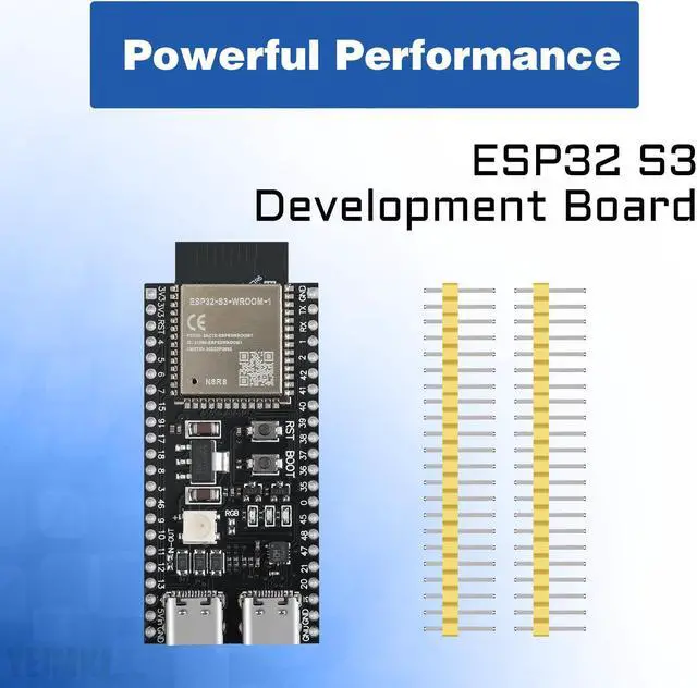 Alt view image 2 of 5 - YEJMKJ 5pcs ESP32 S3 Development Board ESP32-S3-DevKitC-1-N8R8 with WiFi and Bluetooth MCU Module Dual Type-C Core Microcontroller Processor Integrated with Full Wi-Fi and BLE Functions ESP WROOM 32