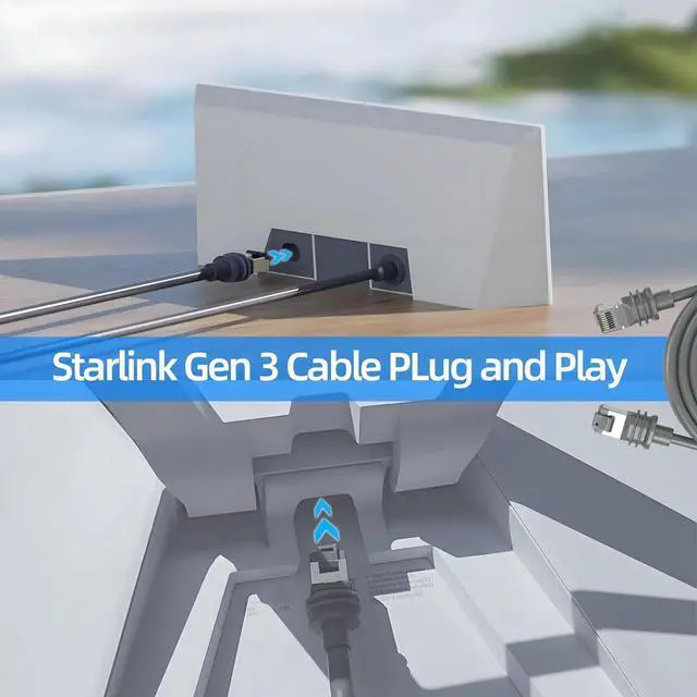 Alt view image 4 of 5 - NPMLTFS 150ft Starlink Gen 3 Cable, Waterproof Satellite Replacement Standard V3 Cable for Starlink Rectangular Satellite Gen 3 Starlink Cable Extension