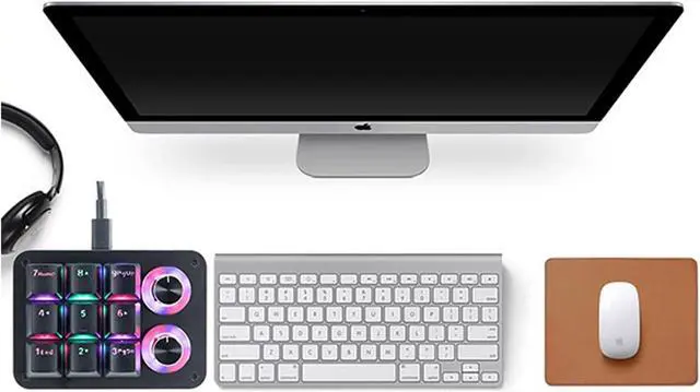 Alt view image 3 of 5 - One Handed Programmable Keyboard 24 Keys Macro Mechanical Keyboard Drive Free RGB LED Backlight USB Portable Keyboard with Knob Red Switch 24 Keys Macro Pad for Gaming PC Gaming Keypad Accessories