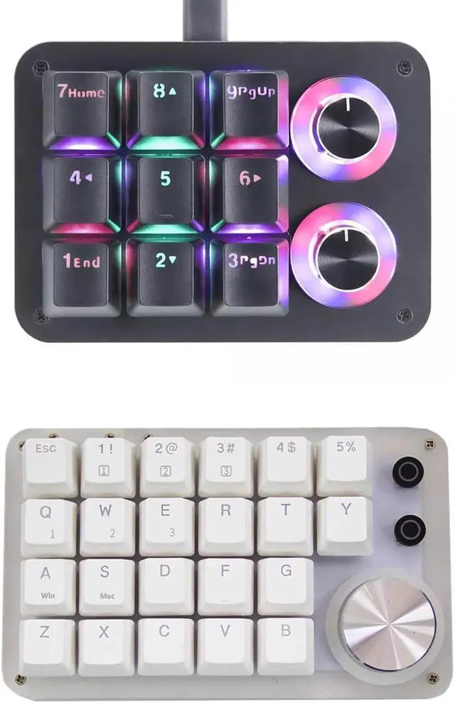 Alt view image 5 of 5 - One Handed Programmable Keyboard 24 Keys Macro Mechanical Keyboard Drive Free RGB LED Backlight USB Portable Keyboard with Knob Red Switch 24 Keys Macro Pad for Gaming PC Gaming Keypad Accessories
