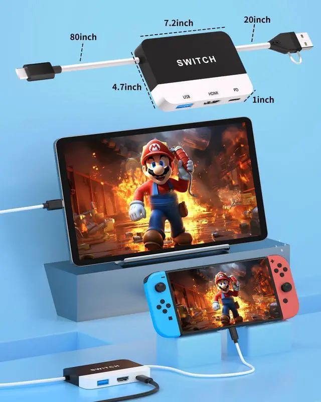 Alt view image 3 of 5 - 2 in 1 Switch TV Docking Station and Switch PC Capture Card for Nintendo Switch, 1080P 60FPS, Recommended Uses for Switch/PC/Mac/iPad/Steam/OBS