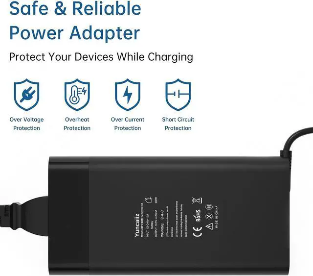 Alt view image 2 of 5 - 200W AC Charger Compatible with HP OMEN Pavilion 15 16 17 Envy 15 2020 ZBook 15 17 Victus 15 16 ZBook Firefly 15 17 G3 G4 G5 Laptop Power Adapter Supply