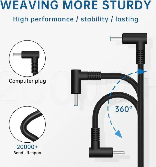 Alt view image 4 of 5 - 200W AC Charger Compatible with HP OMEN Pavilion 15 16 17 Envy 15 2020 ZBook 15 17 Victus 15 16 ZBook Firefly 15 17 G3 G4 G5 Laptop Power Adapter Supply