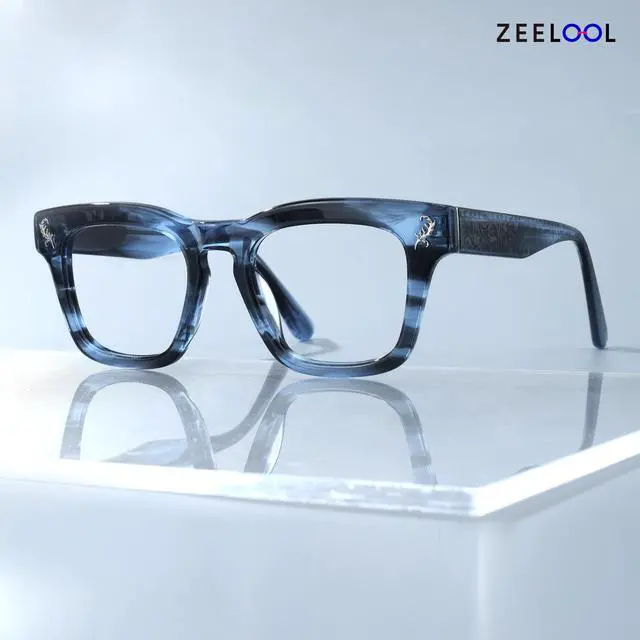 Alt view image 2 of 5 - Zeelool Blue Light Glasses for Men Classic Square Non Prescription Eyeglasses Blue Fashion Designer Eyewear Glasses Anti Eyestrain & UV JGA830303-03B