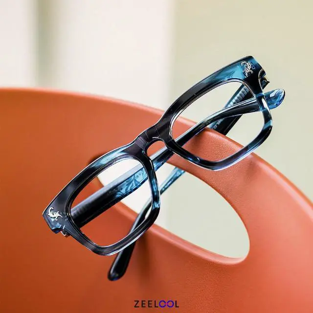 Alt view image 3 of 5 - Zeelool Blue Light Glasses for Men Classic Square Non Prescription Eyeglasses Blue Fashion Designer Eyewear Glasses Anti Eyestrain & UV JGA830303-03B