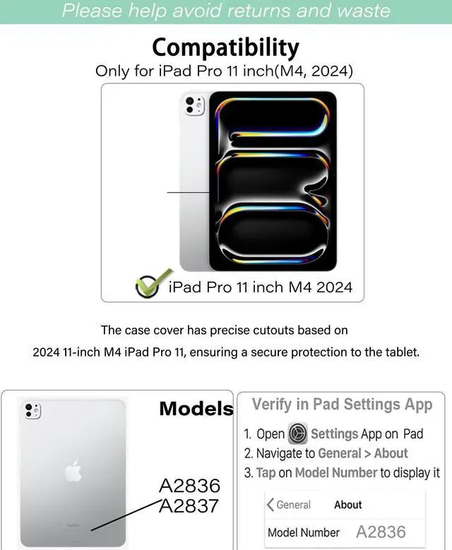 Alt view image 2 of 5 - ZENLU iPad Pro 11 inch 2024 Case with Keyboard Detachable, Rugged Protective Case with 7-Color Backlit Keyboard, Multi-Touch Trackpad, Pencil Holder, Vertical Kickstand for iPad Pro 11" M4 (White)