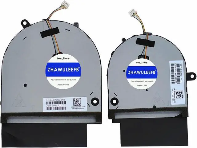 Main image of ZHAWULEEFB Replacement New Laptop CPU+GPU Cooling Fan for HP Envy 17M-CG 17M-CG0013DX 17M-CG1013DX TPN-C146 Series L87962-001 L87961-001 EG50040S1-1C210-S9A EG50040S1-1C220-S9A DC5V 2.25W Fan