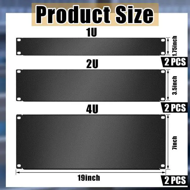 Alt view image 2 of 5 - Zhengmy 1u,2u,4u Blank Panel Metal Rack Mount Filler Mount Panel Spacer 19 Inches Rack Blanking Kit for Enclosure Server Cabinet Black(6 Pieces)