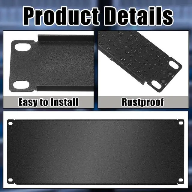 Alt view image 4 of 5 - Zhengmy 1u,2u,4u Blank Panel Metal Rack Mount Filler Mount Panel Spacer 19 Inches Rack Blanking Kit for Enclosure Server Cabinet Black(6 Pieces)