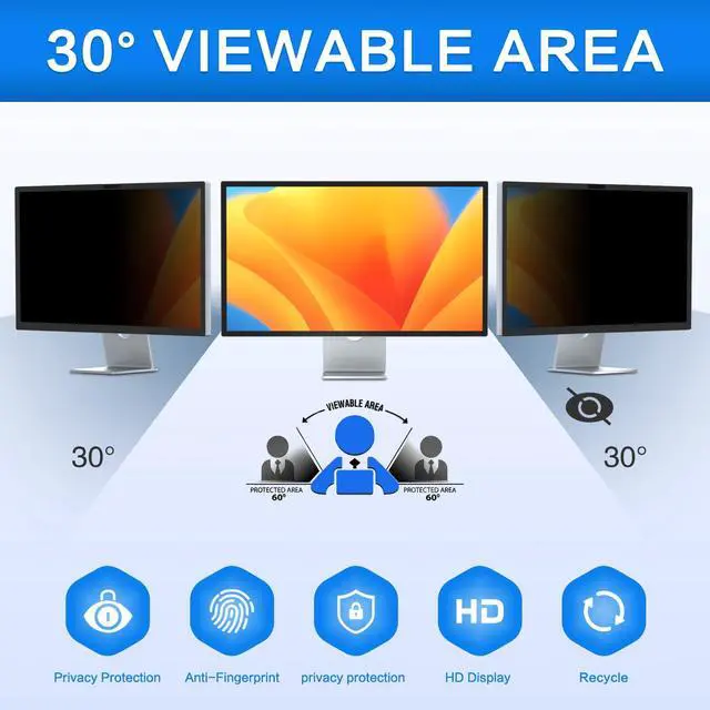 Alt view image 3 of 5 - ZOEGAA iMac 27 inch Privacy Screen Filter for Studio Display, Removable 27 Inch Computer Privacy Screen 5K Retina Display Computer Screen Privacy Shield and Anti-Glare Screen Protector