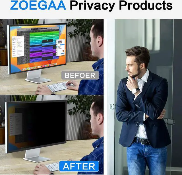 Alt view image 5 of 5 - ZOEGAA iMac 27 inch Privacy Screen Filter for Studio Display, Removable 27 Inch Computer Privacy Screen 5K Retina Display Computer Screen Privacy Shield and Anti-Glare Screen Protector