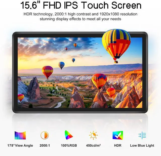 Alt view image 3 of 5 - MAGEX 15.6" Touchscreen Monitor, HDMI VGA DVI FHD 1080p IPS Rp Pi Touch Screen Monitor 10-Point Touch Display with Remote Control Speakers VESA Touch Screen for PC, Pi, POS, Industrial Medical