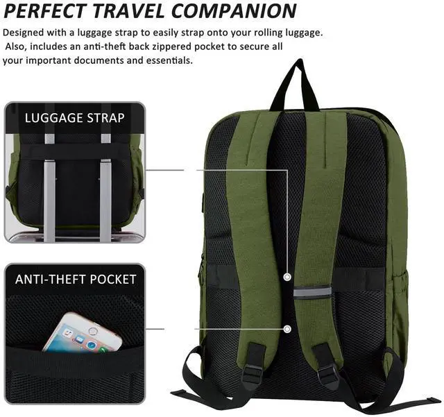 Alt view image 4 of 5 - MAXTOP Deep Storage Laptop Backpack with USB Charging Port[Water Resistant] College School Computer Bookbag Fits 17 Inch Laptop