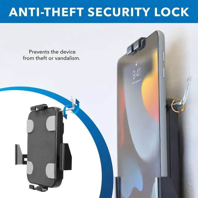 Alt view image 4 of 5 - Mount-It! Anti-Theft Tablet Wall Mount | Universal Fit Tablet Kiosk Compatible with 7.9" to 11" Ipad and Samsung Tablets | Wall Mounted Tablet Kiosk, Black
