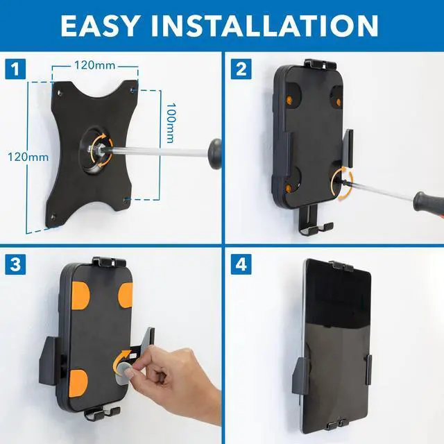 Alt view image 5 of 5 - Mount-It! Anti-Theft Tablet Wall Mount | Universal Fit Tablet Kiosk Compatible with 7.9" to 11" Ipad and Samsung Tablets | Wall Mounted Tablet Kiosk, Black