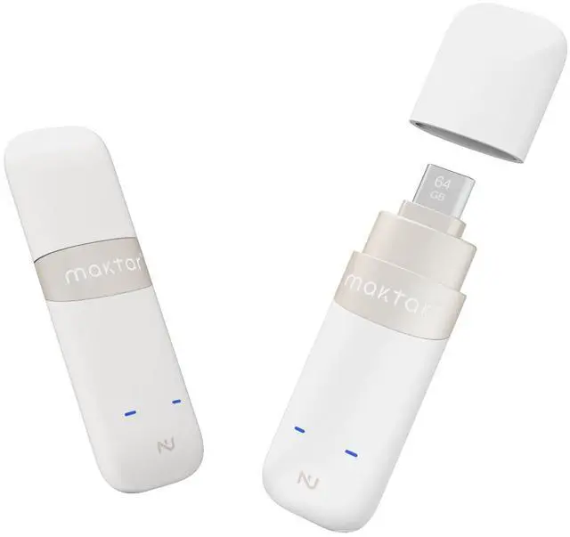 Main image of Maktar Nukii Encrypted Flash Drive - Patented NFC Security USB | Data Locker, Electronic Password Keeper, Write Protect USB, iPhone Security Key & Crypto Phrase Storage 64GB