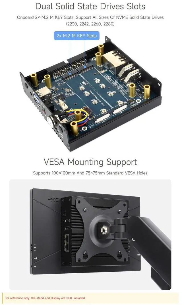 Alt view image 4 of 5 - waveshare NAS Multi-Functional Mini-Computer Designed for Raspberry Pi Compute Module 4 (NOT Included), Network Storage, 4G Network, Metal Case