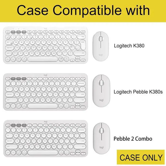 Alt view image 2 of 5 - co2CREA Hard Case Compatible with Logitech Pebble 2 Combo K380 Keys + M350 Wireless Keyboard and Mouse (Off White)
