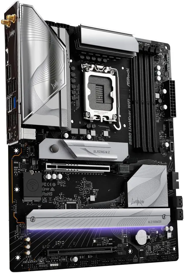 Alt view image 2 of 5 - ASRock B860 Live Mixer WiFi 6E Intel Core Ultra DDR5 8666 MHz 256GB M.2 LGA1851 ATX Motherboard Thunderbolt SATA3 6.0 Gb/s PCIe 5.0