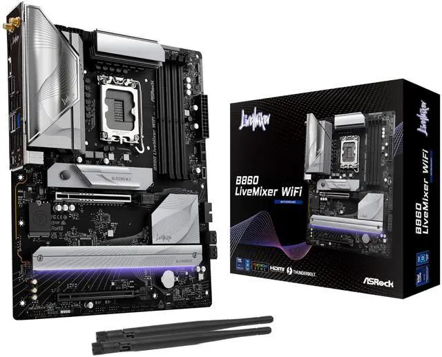 Main image of ASRock B860 Live Mixer WiFi 6E Intel Core Ultra DDR5 8666 MHz 256GB M.2 LGA1851 ATX Motherboard Thunderbolt SATA3 6.0 Gb/s PCIe 5.0