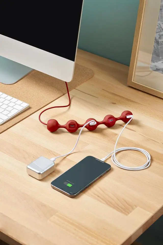 Alt view image 5 of 5 - LEXON Peas HUB-C USB Hub with 2 USB-A and 2 USB-C Ports, Multiport USB Extender for MacBook, Ultrabooks and Tablets, USB C to USB Adaptor, Supports Charging and Data Transfer - White